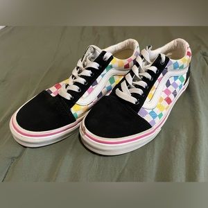 Kids Rainbow Checkered Old Skool Vans